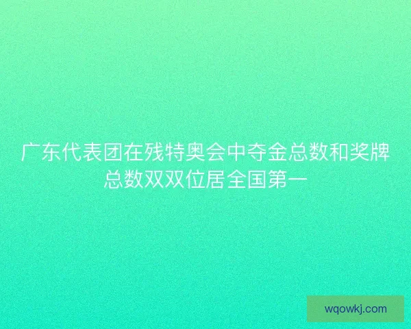 广东代表团在残特奥会中夺金总数和奖牌总数双双位居全国第一 广东代表团在残特奥会中夺金总数和奖牌总数双双位居全国第一